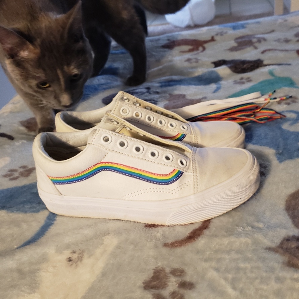 Rainbow Pride Vans Old Skool Shoes M 4 W 5.5